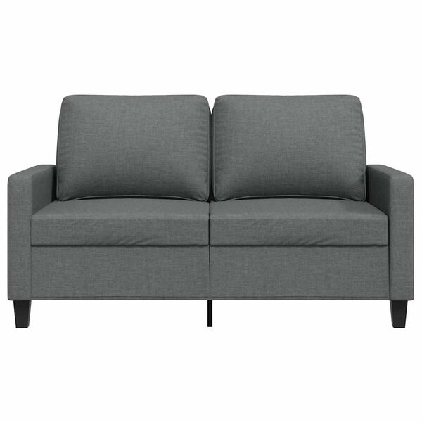 vidaXL Soffa 2-sits m&ouml;rkgr&aring; 120 cm tyg