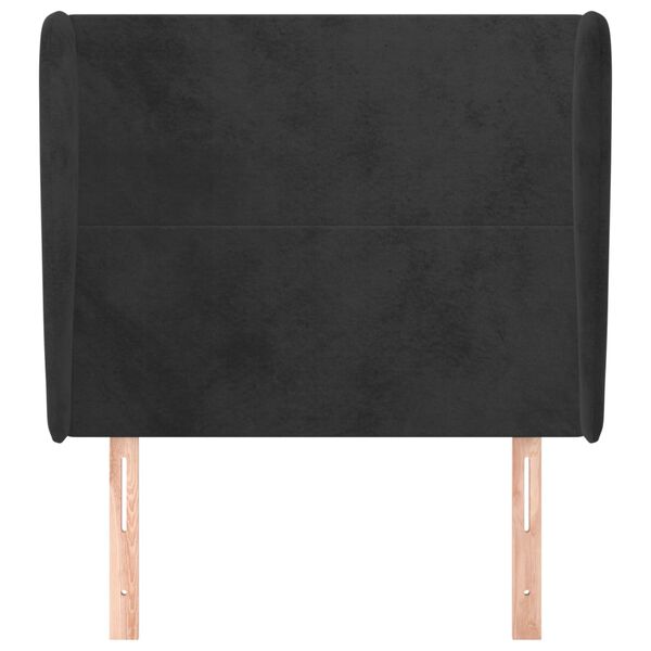 vidaXL Sänggavel med kanter svart 83x23x118/128 cm sammet