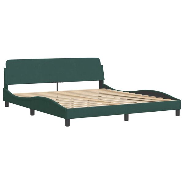 vidaXL Bed with Mattress "Hanko" Dark Green 180x200 cm Velvet