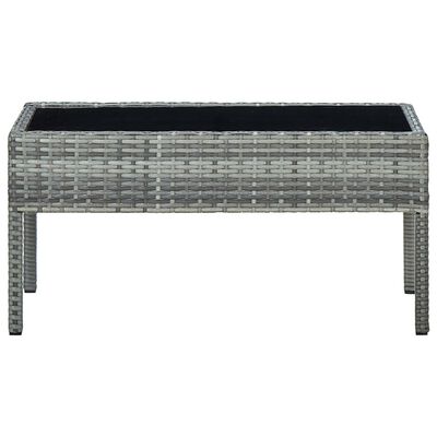vidaXL Trädgårdsbord grå 75x40x37 cm konstrotting
