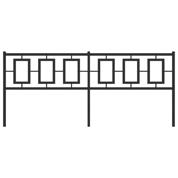 vidaXL Huvudgavel metall svart 193 cm