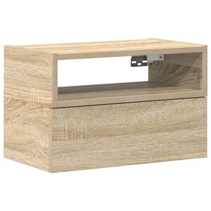 vidaXL V&auml;ggmonterat s&auml;ngbord sonoma-ek 45x26x28,5 cm