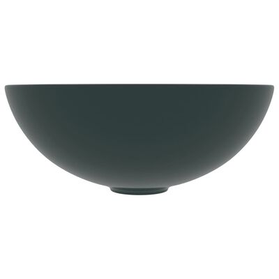 vidaXL Handfat keramik mörkgrön rund