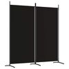 vidaXL Rumsavdelare 2 panel svart 175x180 cm tyg
