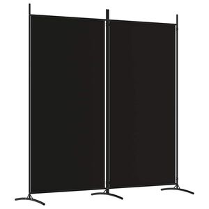 vidaXL Rumsavdelare 2 panel svart 175x180 cm tyg