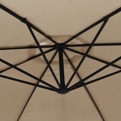 vidaXL Frihängande parasoll med aluminiumstång 350 cm taupe