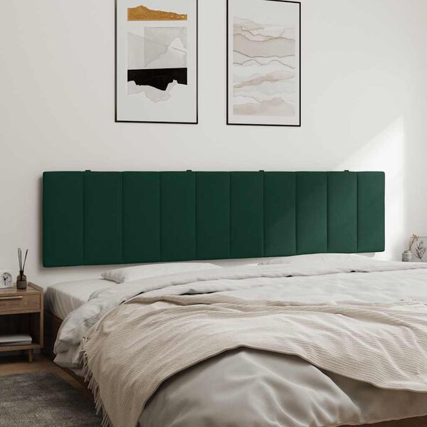 vidaXL Headboard Cushion "Hanko" Dark Green 200 cm Velvet