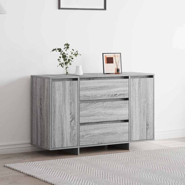 vidaXL Sideboard med låda Grå Sonoma 120 x 41 x 75 cm Konstruerat trä