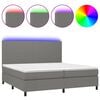 vidaXL Rams&auml;ng med madrass & LED m&ouml;rkgr&aring; 200x200 cm tyg