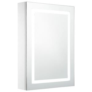 vidaXL Badrumssk&aring;p med spegel LED 50x13x70 cm