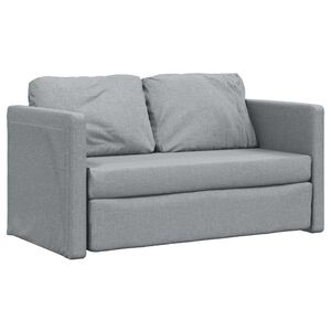 vidaXL Golvb&auml;ddsoffa 2-i-1 ljusgr&aring; 112x174x55 cm tyg