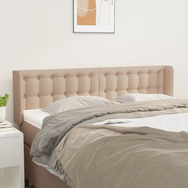 vidaXL S&auml;nggavel med kanter cappuccino 147x16x78/88 cm konstl&auml;der