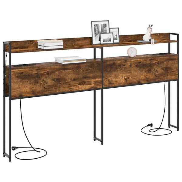 vidaXL F&ouml;rvaringshuvudgavel R&ouml;kf&auml;rgad ek 200 cm Konstruerat tr&auml;