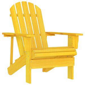 vidaXL Adirondackstol massivt grantr&auml; gul
