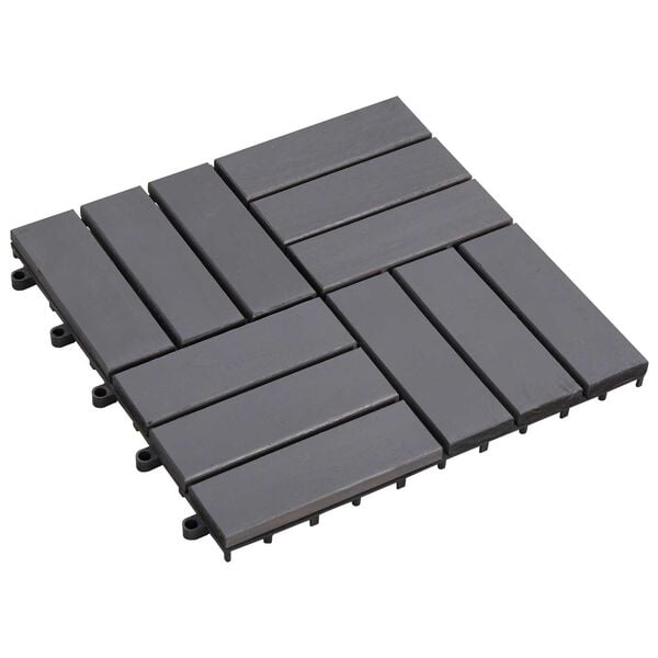 vidaXL Terrassplattor 10 pcs Gr&aring; 30 x 30 cm Akacia H&aring;rdtr&auml;