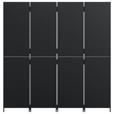vidaXL Rumsavdelare 4 paneler svart konstrottning