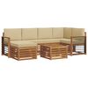 vidaXL Utomhussoffset 7 st Naturlig och Beige Polyester
