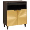 vidaXL Sideboard Svart och Guld 60 x 33 x 75 cm Massivt mangotr&auml;