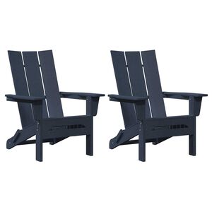 vidaXL Tr&auml;dg&aring;rd Stol 2 pcs Marinbl&aring; 80,5 x 74,5 x 92 cm polyeten