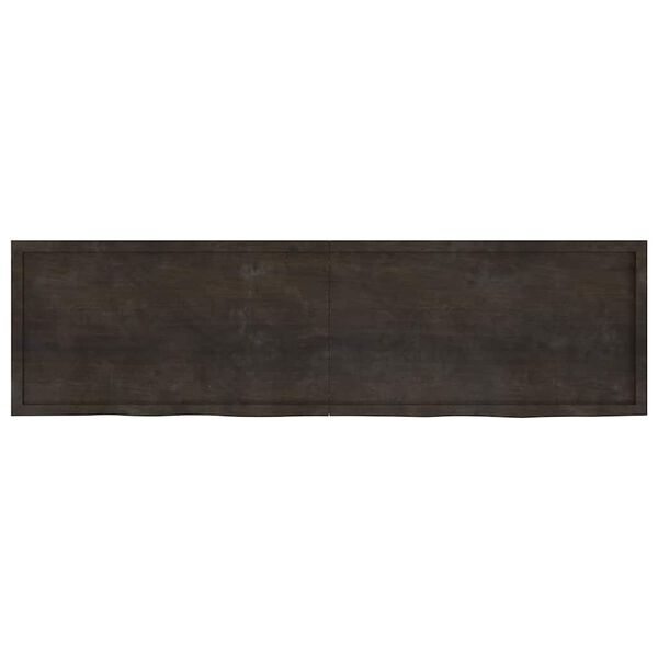 vidaXL Vägghylla mörkbrun 220x60x(2-6) cm behandlad massiv ek