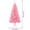 vidaXL Julgran med 150 LED-lampor med stativ Rosa 120 cm PVC