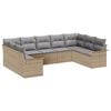 vidaXL Tr&auml;dg&aring;rdsoffset 9 st Beige konstrotting