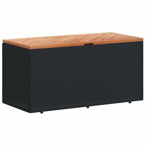 vidaXL Dynbox svart 110x50x54 cm konstrotting akaciatr&auml;