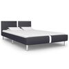 vidaXL S&auml;ngram utan madrass svart konstl&auml;der 135x190 cm