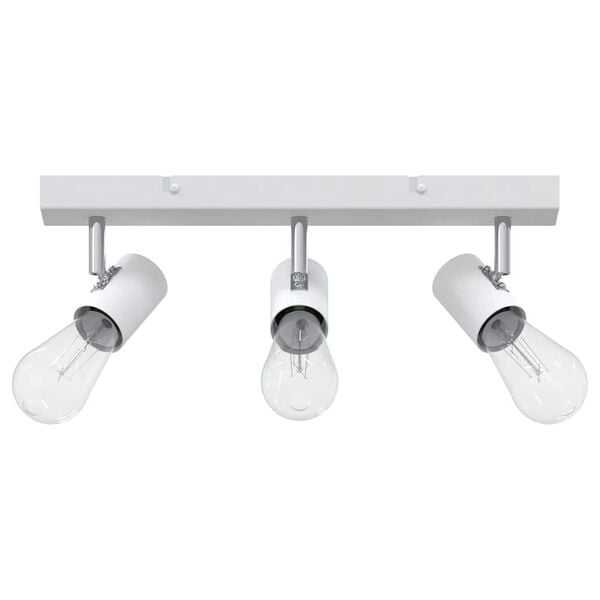 vidaXL Takspotlight med str&aring;lkastare Vit 38 x 6,5 x 11,5 cm Metall