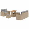 vidaXL Tr&auml;dg&aring;rdsoffset 8 st Beige konstrotting
