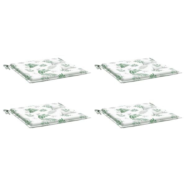 vidaXL Stolsdynor 4 st bladm&ouml;nster 50x50x4 cm tyg