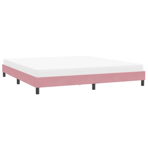 vidaXL S&auml;ngram utan madrass rosa 200x210 cm sammet