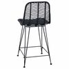 vidaXL Barstol 2 pcs Svart 44,5 x 54,5 x 97,5 cm Rattan och J&auml;rn