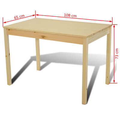 Matbord trä med 4 stolar naturligt
