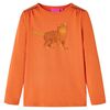 vidaXL T-shirt med l&aring;nga &auml;rmar f&ouml;r barn stark orange 116