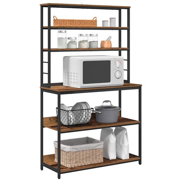 vidaXL K&ouml;ks hylla Gammalt tr&auml; 100 x 40 x 168 cm Konstruerat tr&auml;