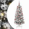 vidaXL Plast Hingad Julgran med 150 LED-lampor Gr&ouml;n och Vit 150 cm
