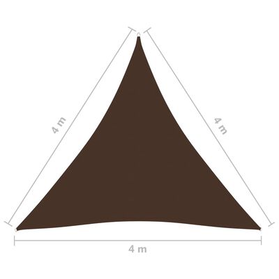 vidaXL Solsegel oxfordtyg trekantigt 4x4x4 m brun