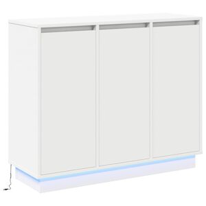 vidaXL LED-sido bord Vit 90 x 32 x 75 cm Konstruerat tr&auml;