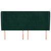 vidaXL S&auml;nggavel med kanter m&ouml;rkgr&ouml;n 203x23x118/128 cm sammet