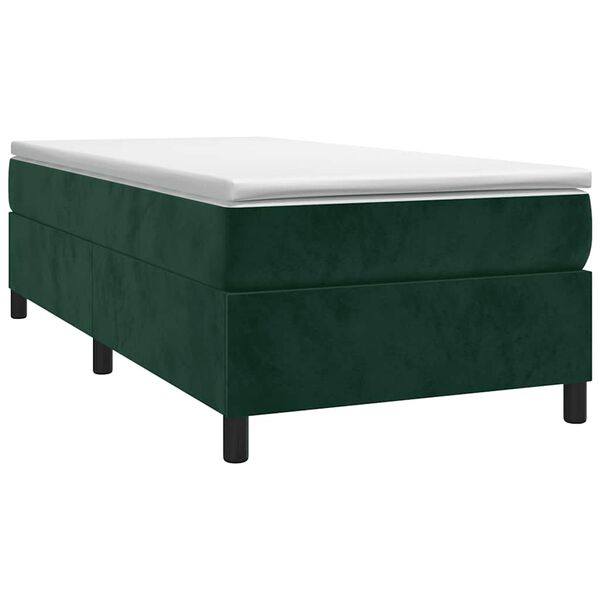 vidaXL Boxspring-s&auml;ngram m&ouml;rkgr&ouml;n 90x200 cm sammet