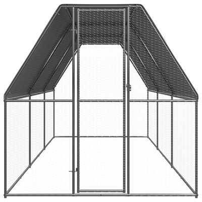 vidaXL Hönsbur för utomhusbruk 2x6x2 m galvaniserat stål