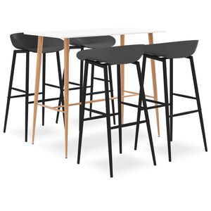 vidaXL Bargrupp 5 delar vit och gr&aring;