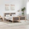 vidaXL Sängram med huvudgavel Taupe 140 x 190 cm Massiv furu