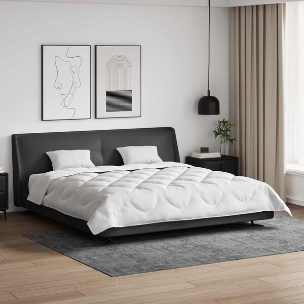 vidaXL Dunt&auml;cke med kudde 3 pcs Vit Mikrofiber