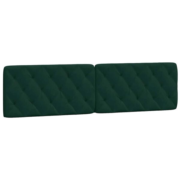 vidaXL Headboard Cushion Dark Green 200 cm Velvet
