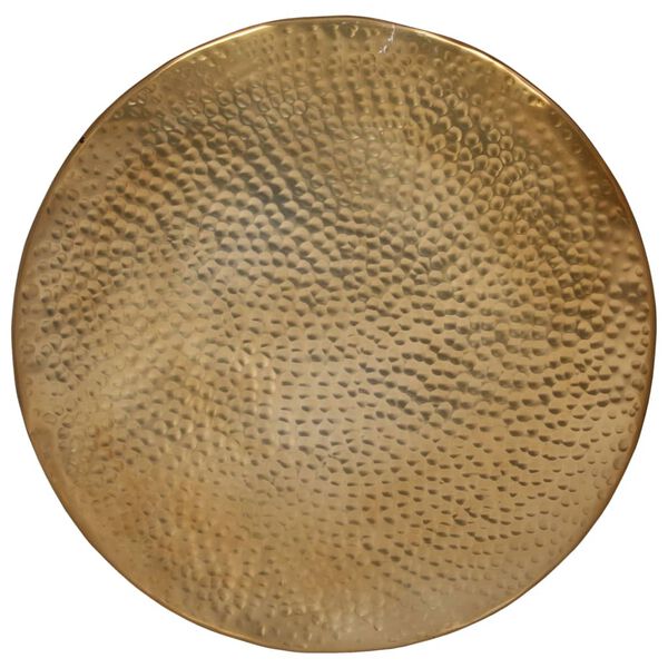 vidaXL Soffbord hamrad aluminium Ø 50x30 cm mässing