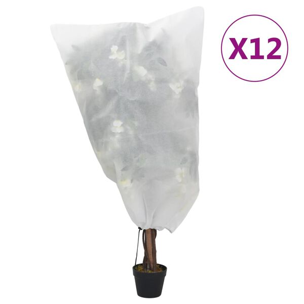 vidaXL Fiberdukar med dragsko 12 st 70 g/m² 0,8x0,8 m