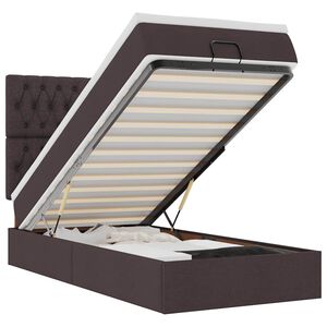 vidaXL Ottoman s&auml;ngram med madrass m&ouml;rkbrun 80x200 cm tyg