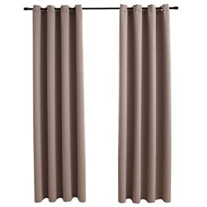 vidaXL M&ouml;rkl&auml;ggningsgardiner med metallringar 2 st taupe 140x225 cm
